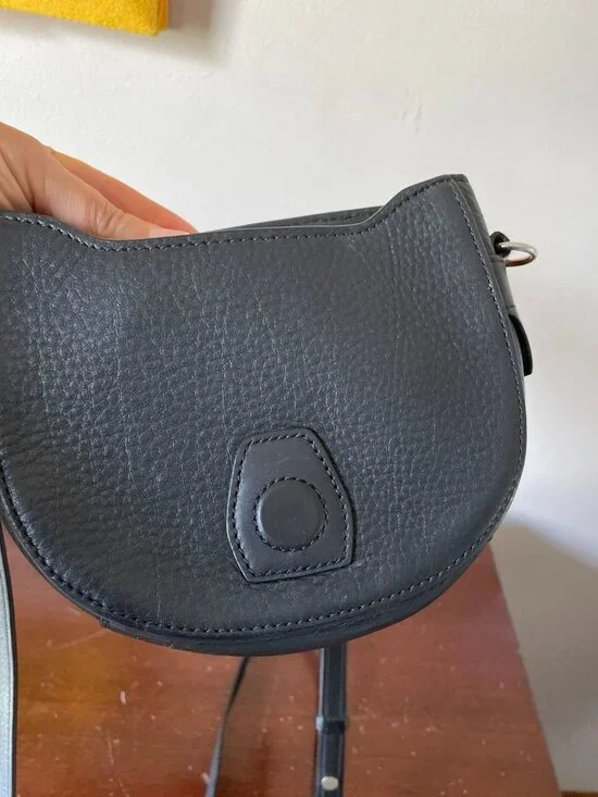 Rag & Bone Mini Flight Black Leather Crossbody Saddle Bag Boho Travel - Picture 11 of 14